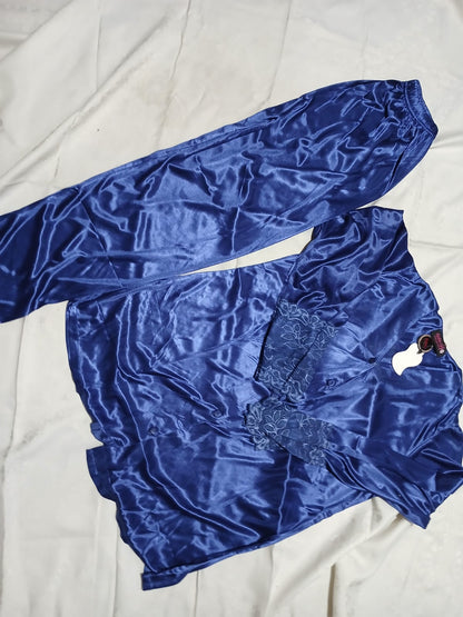 Silk Trouser Shirt Night Dress Set